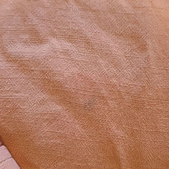 Chicos womens light orange soft rayon flowy button up back‎ long sleeve shirt - Picture 5 of 7